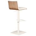 thumbnail image 4 of Armen Art Furniture LCCASWBAWHBA Cafe Adjustable White Metal Barstool, White Pu with Walnut Back, 4 of 5