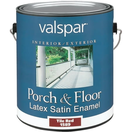 Valspar Brand 1 Gallon Tile Red Porch  Floor Latex Satin Enamel 27-1589 GL - Pack of