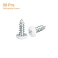 thumbnail image 3 of Tornillos blancos ST3.5x8mm, tornillos autorroscantes, paquete de 50, tornillos Phillips de cabeza plana para trabajos en madera, 3 of 5
