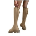 thumbnail image 6 of Knee High Boots Women Tall Boots for Women Long Color Toe Warm Pure Autumn Round Boots Boots Women's Thick Straight Soled women's boots, 6 of 7