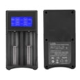 thumbnail image 1 of Viaje SEIVI PC Negro Portátil Viaje LCD Pantalla Inteligente USB Doble Ranura Cargador De Batería Para Ni MH Ni Cd AA AAA Li Ion LiFePO4 IMR 26650 14500, 1 of 7
