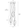 thumbnail image 6 of LNC Philodendron 3-Lights 17.5" Modern Luxury Cluster Integrated LED Chandelier, Gunmetal Black, 6 of 16