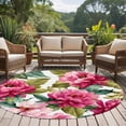thumbnail image 4 of Round Rugs 5Ft, Pink Floral Round Area Rug Washable Indoor Throw Carpet, Watercolor Flowers Leaves Plants Watercolor Soft Non Slip Circle Rug for Cabinet Bathroom Home Decor Aesthetic, 4 of 8