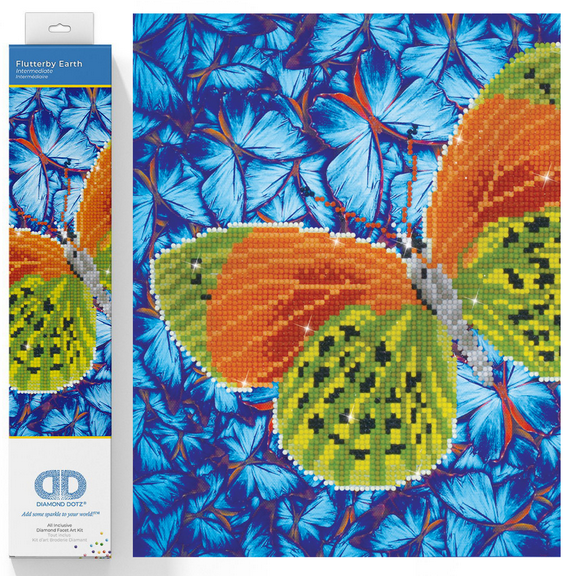 Diamond Dotz Flutterby Earth Diamond Painting Kits for Adults - Diamond Art Kits a Relaxing Creative Craft Kit with Dotz Gems 12x12