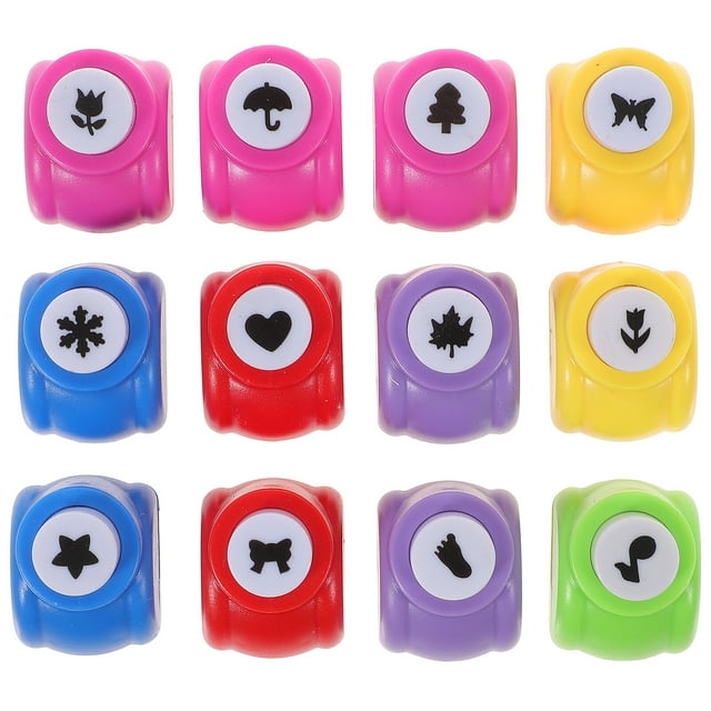 12pcs Paper Hole Punch for Crafts Scrapbooking Paper Puncher for Kids