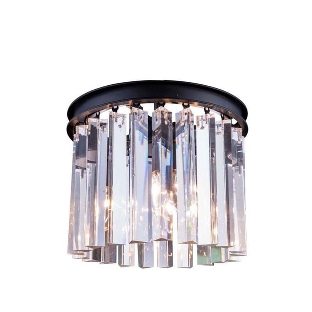 Elegant Lighting Sydney 12" 3 Light Royal Crystal Flush Mount