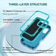 thumbnail image 2 of I-HONVA For iPhone 16 Pro Case Compatible with MagSafe,3-Layer Military Grade Drop Protection Anti-Slip Bumper Rugged Shockproof Dustproof Protection 6.3 inch Phone Case,Turquoise, 2 of 7
