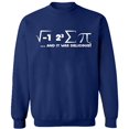 thumbnail image 2 of OXI Crewneck Sweatshirt - I Ate Some Pi Day It Was Delicious Math,Basic Casual Sweatshirts for Men's and Women Fleece Sweatshirt Long Sleeve- Navy Blue X-Large, 2 of 2
