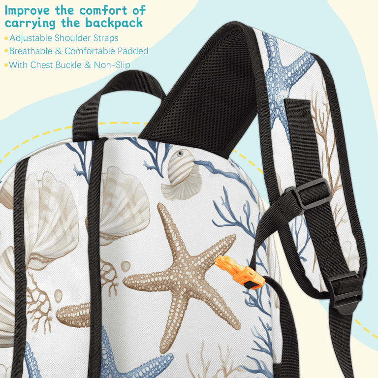 Herdesigns Nautical Coastal Laptop Backpack 18.3 Inch Travel