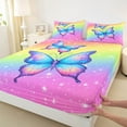 thumbnail image 3 of Feelyou Teens Cartoon Butterfly Twin Sheet Sets, Cute Animal Lover Twin Fitted Sheet, Dreamy Stars Starry Sky Flat Sheet, Breathable Home Decor, 3-Piece, 3 of 7