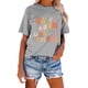thumbnail image 3 of Blusa de Manga Corta Cuello Redondo Impreso Señoras Casual Top, Blusa Ligera de Poliéster para el Trabajo, la Fiesta Y Toda la Temporada de Uso Diario, 3 of 4
