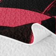 thumbnail image 5 of Erosebridal Geometric Circle Quilt King, Abstract Swirl Line King Coverlet Set, Red Black, Black Reversible 3 Pieces 1 Bedspread and 2 Pillowcases, 5 of 7