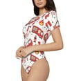 thumbnail image 2 of The Xecao Fire Truck Women's Crew Neck Body Suit, a short-sleeved bodysuit and basic swimsuit, both comfort and style for dating and daily life, 2 of 9