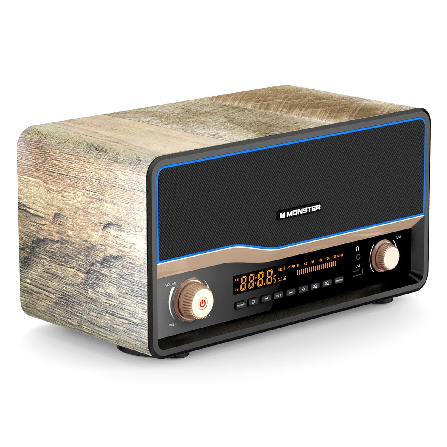 monster retro qi wireless charging bluetooth speaker