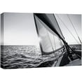thumbnail image 3 of PixonSign Canvas Print Wall Art Sailboat on The Sunlit Horizon Transportation Ocean Photography Realism Beach Scenic Relax/Calm Cool Black and White for Living Room, Bedroom, Office - 32"x48", 3 of 5