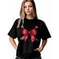 thumbnail image 2 of Women's T-Shirt,Short Sleeve Tee Shirts Casual Tops Bow Arrows Crewneck T Shirt for Women, 2 of 8