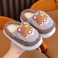 thumbnail image 2 of Zapatillas de algodón con tacón y bolsa para niños, para otoño e invierno, para interior del hogar, antideslizantes, bonitas zapatillas peludas para bebés y niñas, 2 of 5