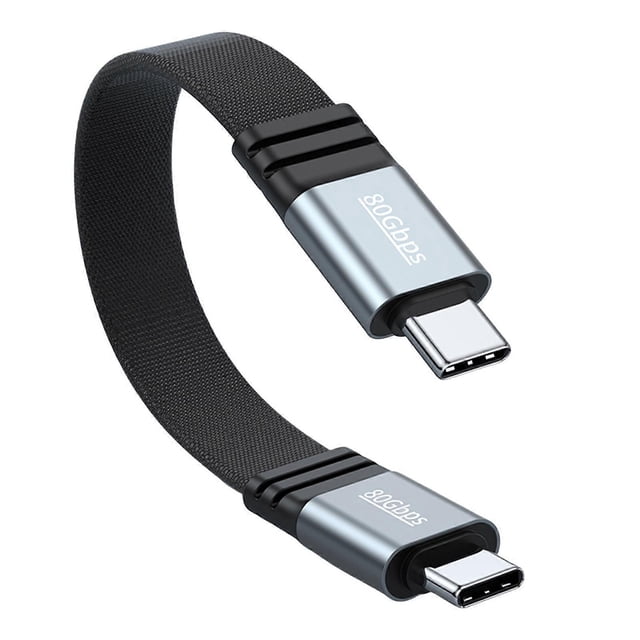 USB C To USB C 240W Fast Charging Cable 0.15m Braided Nylon Suitable For Laptops Tablets 8K60Hz 80Gbps Data Transfer