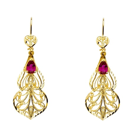 14KY CZ Chandelier Earrings