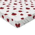 thumbnail image 2 of Ambesonne Ladybugs Fitted Sheet, Dotted Winged Animals, California King, White Black, 2 of 3