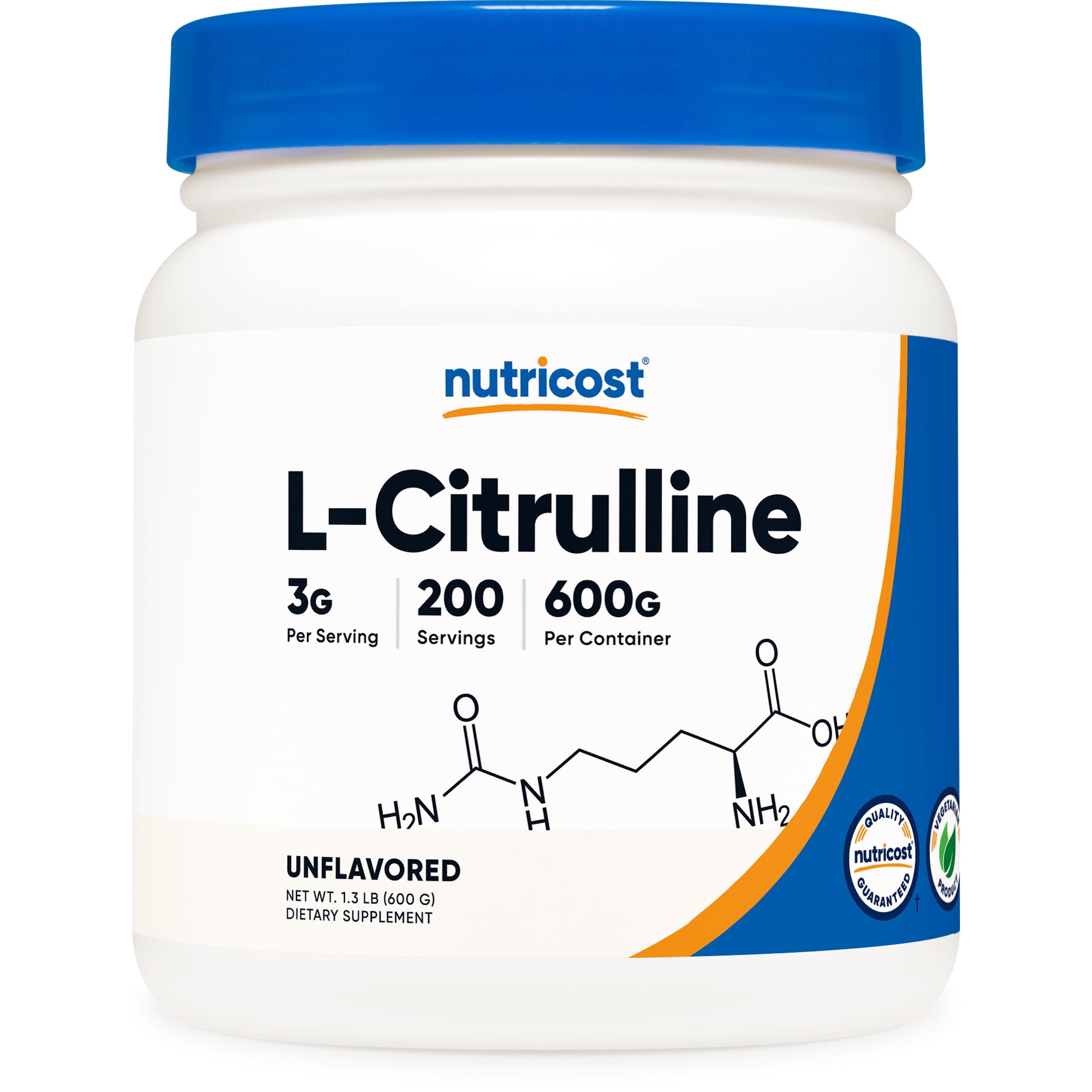 Nutricost Pure L-Citrulline Powder 600 Grams - No Malate, Non-GMO Supplement