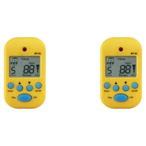 Sintonizador de Metrónomo Digital Seitruly Mini con Clip Guitarra Piano Amarillo 2Conjunto