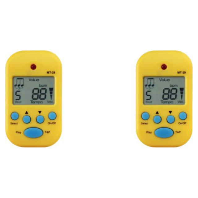 Sintonizador de Metrónomo Digital Seitruly Mini con Clip Guitarra Piano Amarillo 2Conjunto