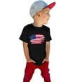thumbnail image 2 of LNMQLPDBS Kids Summer Shirts 4th of July Red White Blue USA Flag Printed Tees Short Sleeve Crewneck Casual Tops for Independence Day Unisex Baby Clothes Black 1 Years, 2 of 6