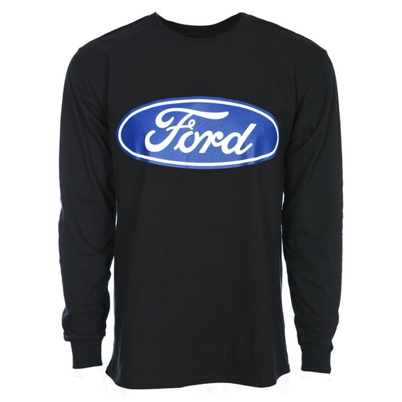 JH Design Group Men's Ford Performance Long Sleeve Crew Neck T-Shirt Front Back & Sleeve Emblems