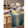 thumbnail image 6 of Boanket Ocean Sunset Table Runner - 60 Inch Long, Kitchen Dining Table Runner Dresser Scarves, Blue Sky Sea Minimalist Abstract Art Farmhouse Decor for Coffee Tables Wedding Party Banquet, 6 of 8