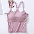 thumbnail image 5 of Womens U Neck Shapewear Built-in Bra Tank Top High Strechy Slim Fit Compression Camisole Workout Tops, Sleeveless Gym Athletic Yoga Tops(Pink,L), 5 of 7