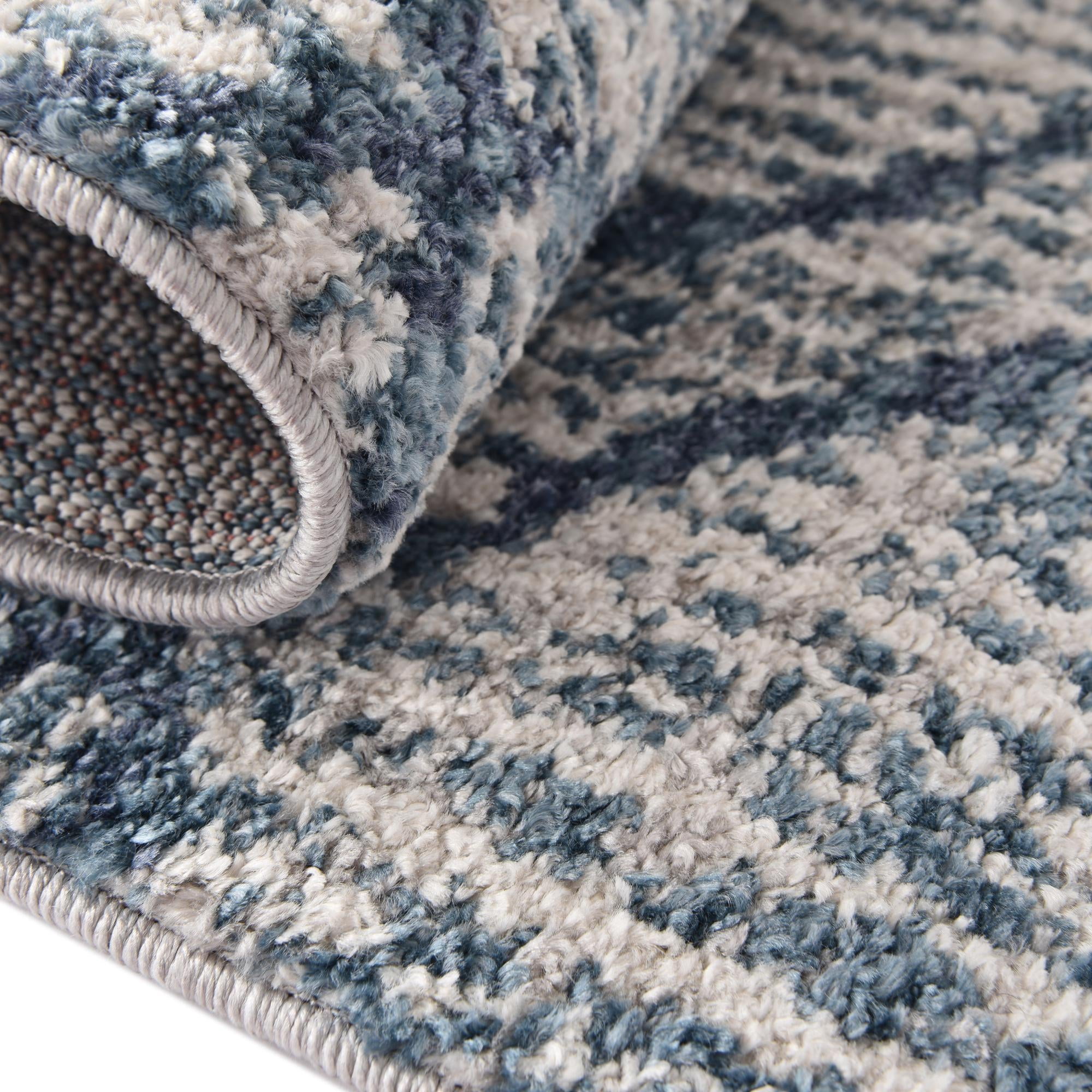 Unique Loom Aramis Collection Area Rug - Kavi (2' x 8' Runner Blue/Cream)