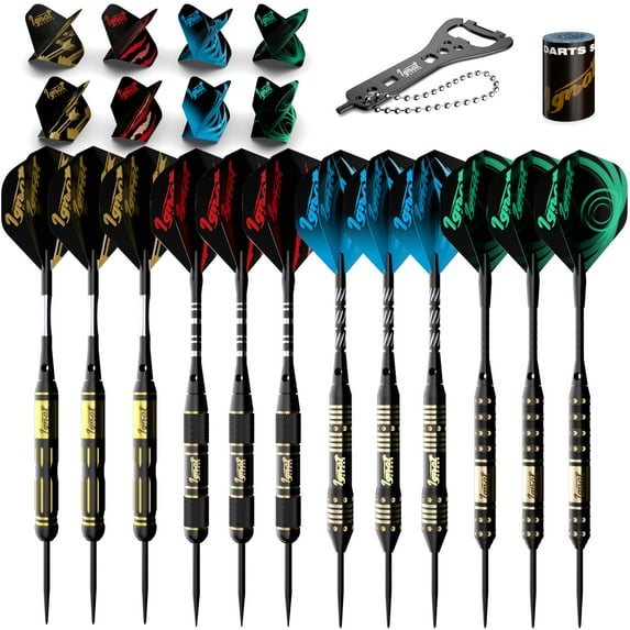 Ignat Games Darts Metal Tip Set 12 Professional Darts with Stylish Case
