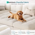 thumbnail image 6 of LINSY HOME 83" Modular Sectional Sofa with Pull Out Bed, Foldable Side Table & Storage Chaise, 3-Seat L Shape Couch with USB Charging for Living Room, Chenille Beige, 6 of 11
