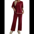 thumbnail image 2 of Pantalón de Punto de Corta, Color Vino Tinto, Talla M, 2 of 7