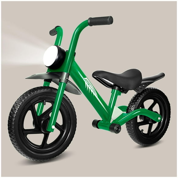 KRIDDO Kids Balance Bike for 2-5 Years with Front Light Upgraded Tires for All Terrain Upgraded Bearing for Smooth and Stable Riding Front and Rear Fenders Adjustable Seat Green