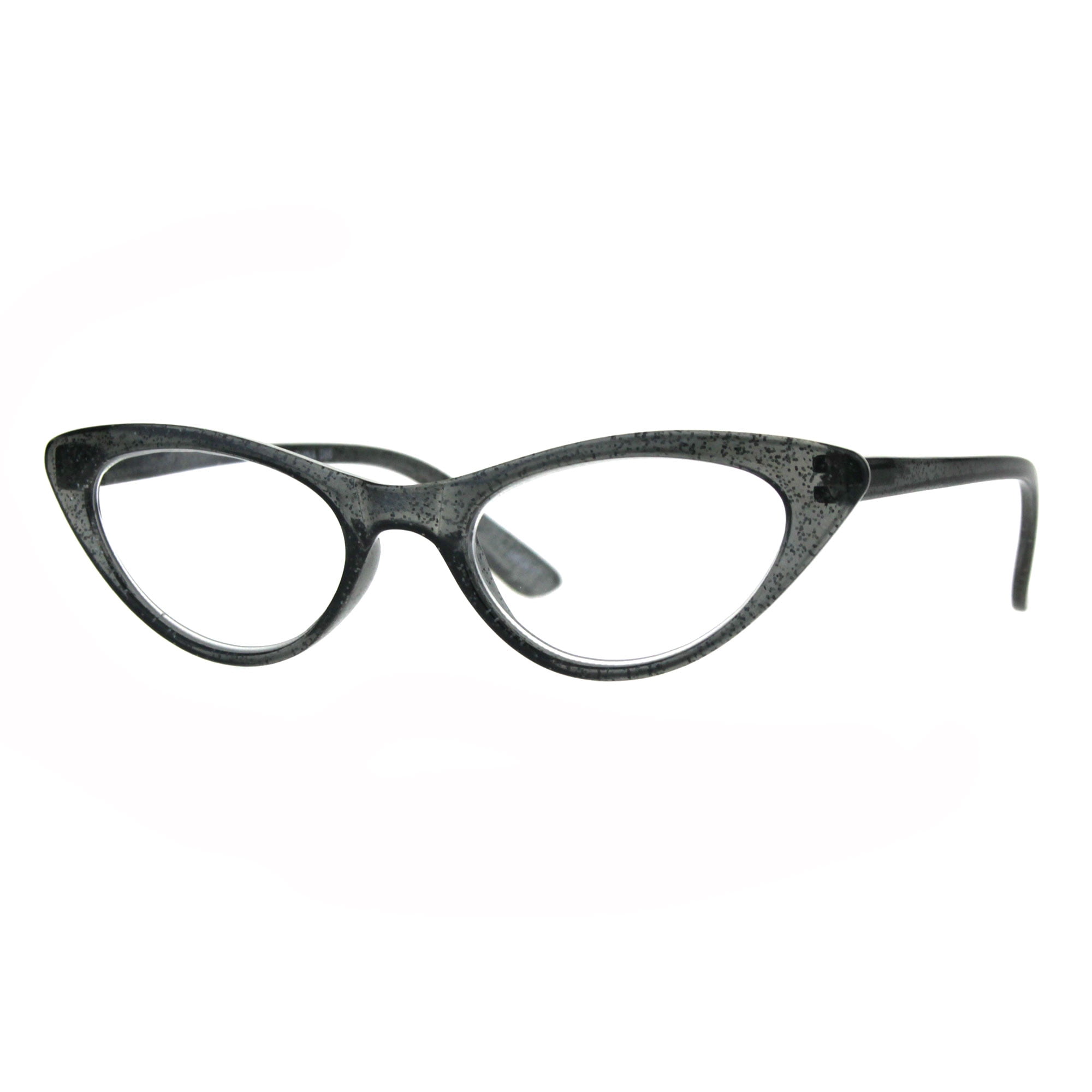 Womens Cat Eye Plastic Glitter Frame Reading Glasses 1.5 Black ...