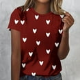 thumbnail image 2 of yillto Women's Valentine's Day Tshirts Short Sleeve Heart Graphic Round Neck Causal Loose Basic Tee Tops, 2 of 5