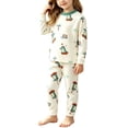 thumbnail image 6 of Amidoa Girls 2 Piece Outfits Fall Winter Clothes Soft Print Long Sleeves Top and Casual Pants Kids Clothing Sets Green Size 6 Years, 6 of 7