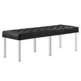 thumbnail image 4 of Modway Banc en Similicuir Capitonné Style Loft, Argent Noir, 4 of 9