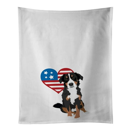 

Bernese Mountain Dog Puppy #2 Patriotic White Kitchen Towel Set of 2 19 in x 28 in