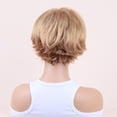 thumbnail image 3 of Perruque Blond Dégradé Cheveux Courts Coiffure Mode Perruque en Maille rose Haute Élasticité, 3 of 10