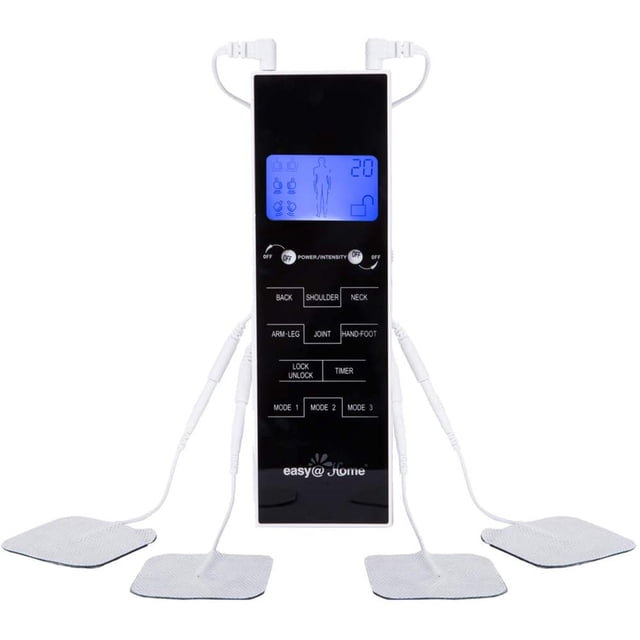 Estimulador Muscular Easy@Home EHE010 TENS Masajeador de Pulso Electrónico Automático Alivio de Dolor Pantalla LCD Retroiluminada Negro Easy@Home EHE010