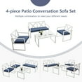 thumbnail image 3 of Gymax 4PCS Patio Furniture Set Outdoor Conversation Set Metal Frame w/ Navy Cushions, 3 of 8