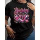thumbnail image 2 of Camiseta gráfica "Diva del Cumpleaños" para mujer (Festive Fun) - Algodón negro, cuello redondo, manga corta, tacones altos brillantes y diseño champán, ropa informal, top deportivo, 2 of 6