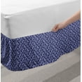 thumbnail image 2 of Blue and White Bed Skirt, Horizontal Wavy Lines with Curling Tips Abstract Pattern, Elastic Bedskirt Dust Ruffle Wrap Around for Bedding Decor, 4 Sizes, Navy Blue and White, by Ambesonne, 2 of 2