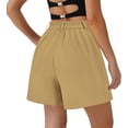 thumbnail image 2 of PRETTYGARDEN Shorts for Women Dressy Summer Elastic High Waisted Wide Leg Business Casual Work Shorts with Pockets, 2 of 7