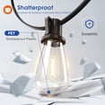 thumbnail image 3 of 25FT Outdoor String Lights with 8+1 LED Edison Bulbs Waterproof,Shatterproof ST38 Patio Lights Dimmable,Connectable Hanging Outdoor Lights for Backyard Garden Balcony Party, 3 of 8