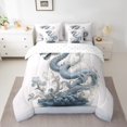 thumbnail image 2 of 7 Pcs Dragon Comforter Set Queen Size, Mysterious Dragon Bed in a Bag with Top Sheet and Fitted Sheet for Kids and Adults, Dragon In The Clouds Bedding Set with Pillowcases & Shams(Queen,7-Piece), 2 of 5