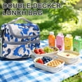 thumbnail image 6 of GYEUKHAM Kids Double Decker Cooler Insulated Lunch Bag Large Tote for Boys, Girls, Men, Women, With Adjustable Strap,Blue Camo, 6 of 7